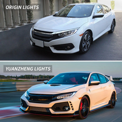 Full LED Headlights for Honda Civic 2016-2021 with Sequential Indicators 