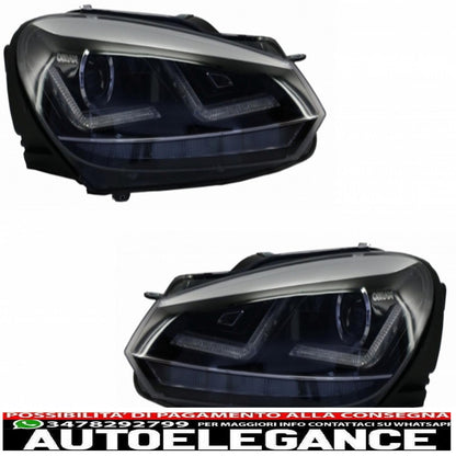 griglia anteriore adatta per vw golf vi (2008-2012) con fari allo xeno osram luci di svolta sequenziali dinamiche a led cromate design r20