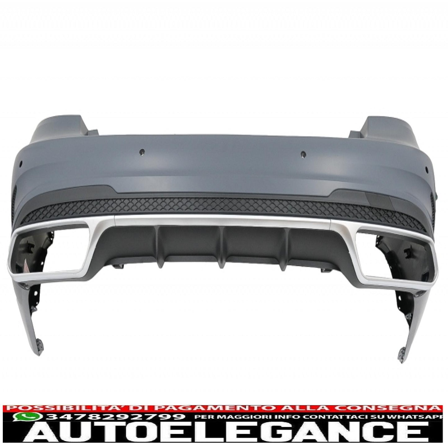 Rear bumper with exhaust tips black edition suitable for mercedes e class w212 facelift (2013-2016) design e63