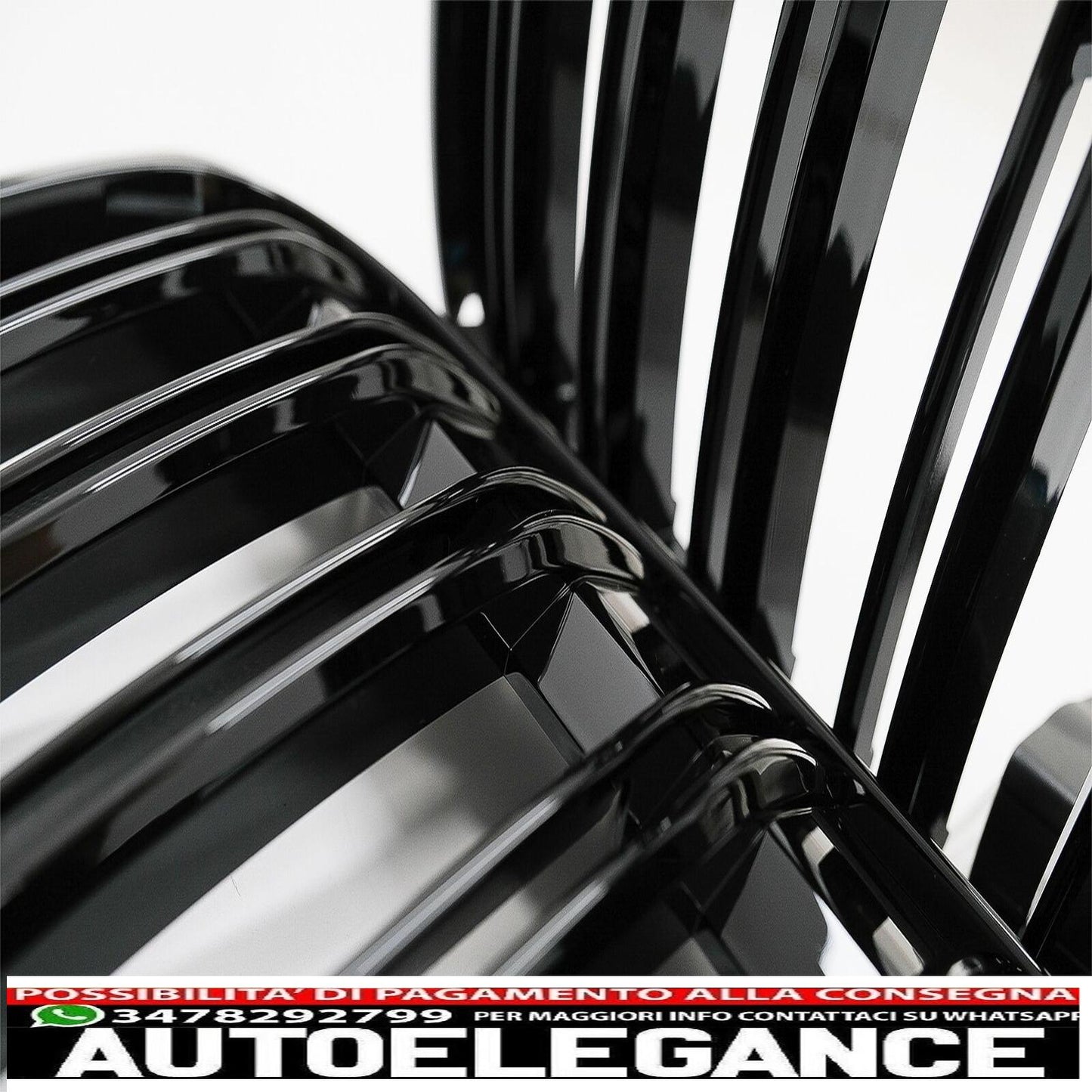 Grilles for BMW X1 SUV F48 Pre-LCI 06.15-19 Double M Look Gloss Black 
