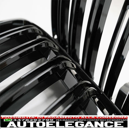 Grilles for BMW X1 SUV F48 Pre-LCI 06.15-19 Double M Look Gloss Black 