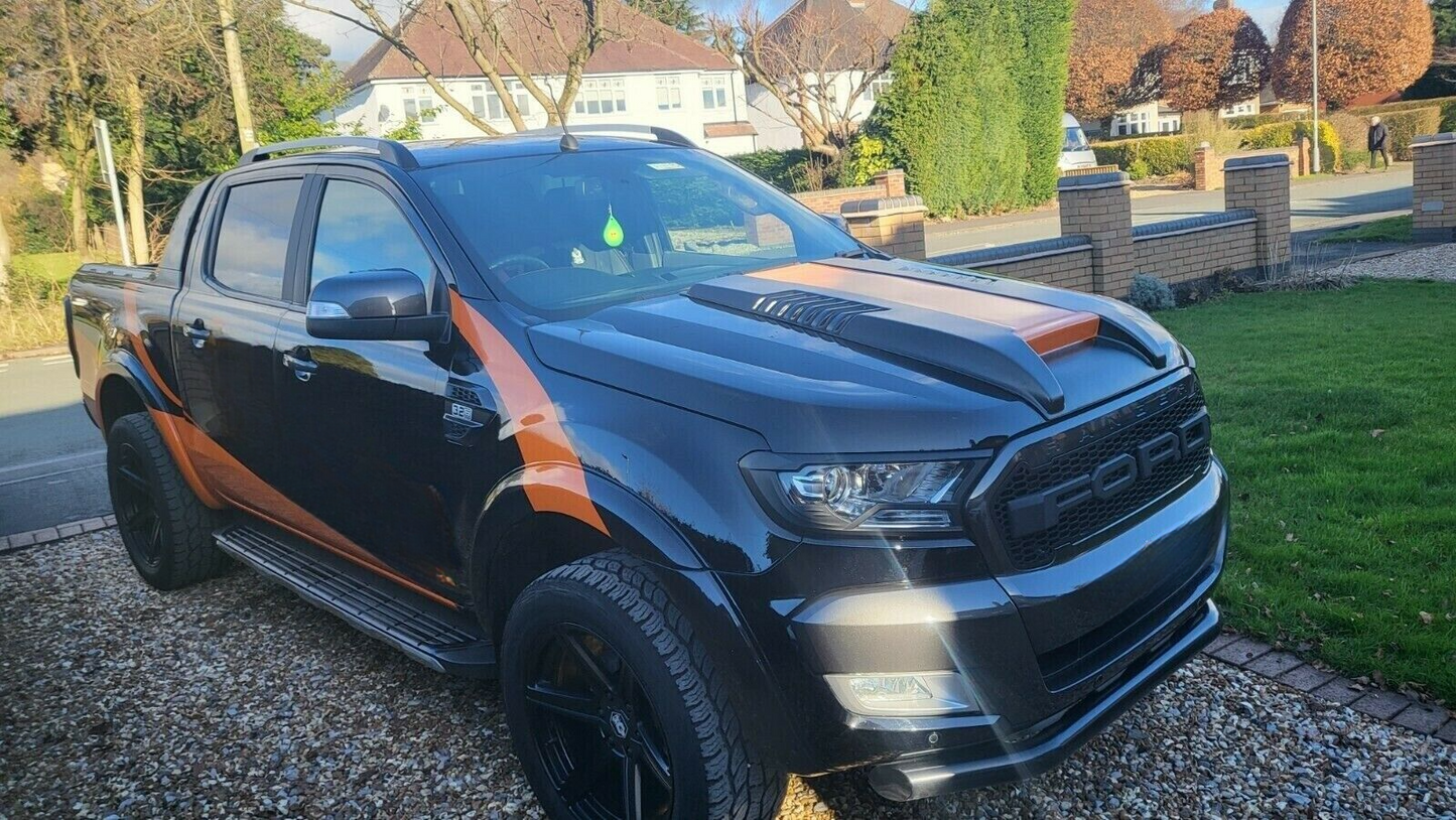 PRESA ARIA COFANO ADATTA PER FORD RANGER T6 T7 T8 2015-2022 LOOK WILDTRACK NERO