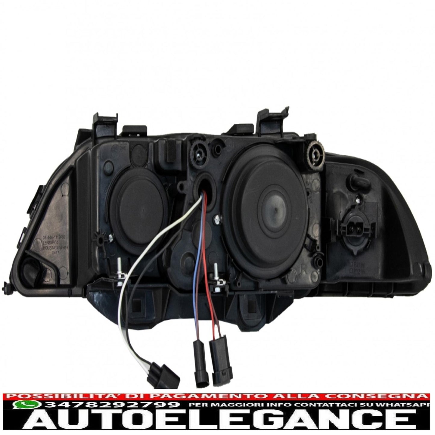 angel eye headlights suitable for bmw 5 series e39 sedan touring (1996-2003) black grey edition