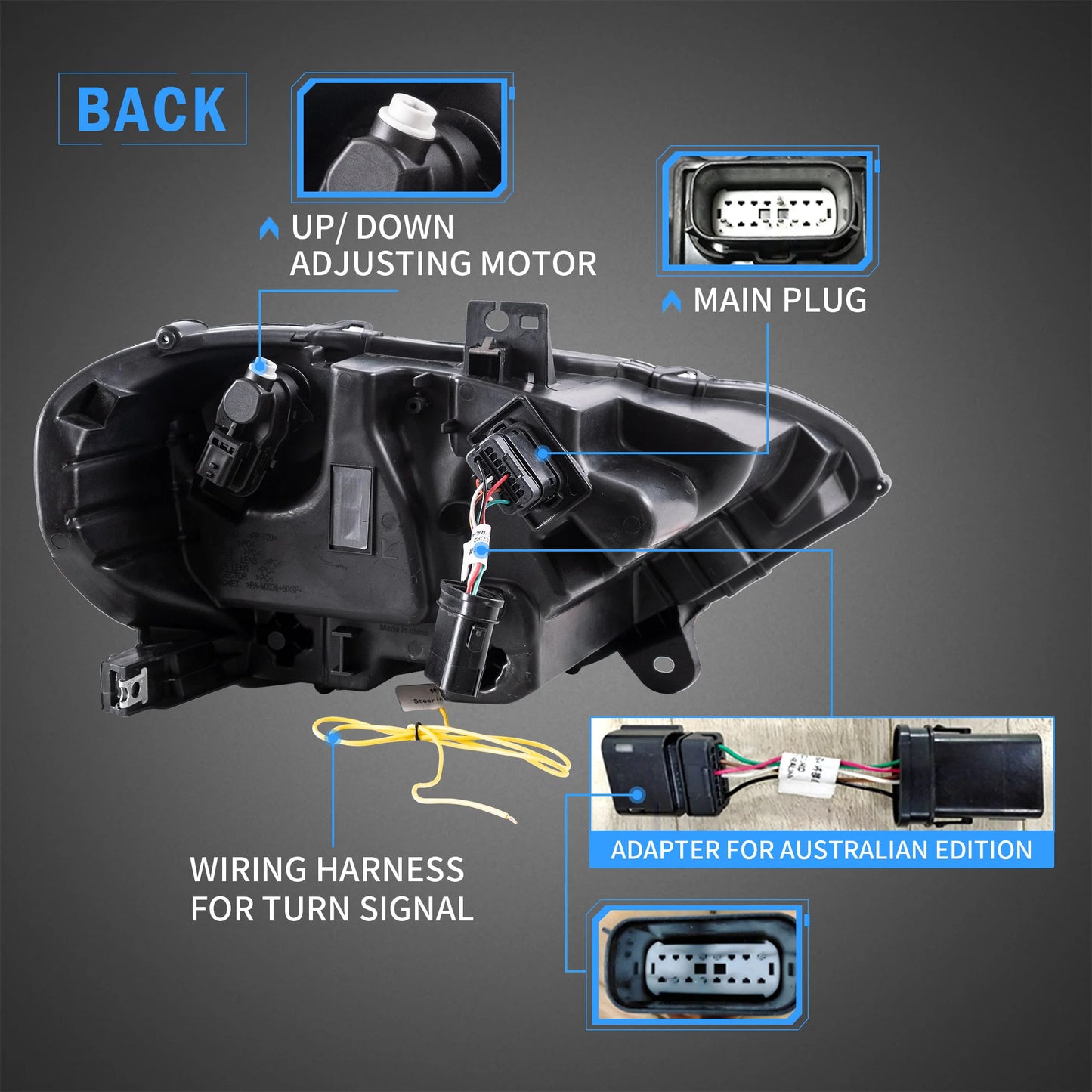 Gruppo proiettori Full LED e Dual Beam per Ford Mustang 2018 2019 2020 con fari ad animazione sequenziale e dinamica