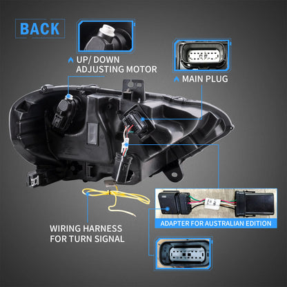 Gruppo proiettori Full LED e Dual Beam per Ford Mustang 2018 2019 2020 con fari ad animazione sequenziale e dinamica
