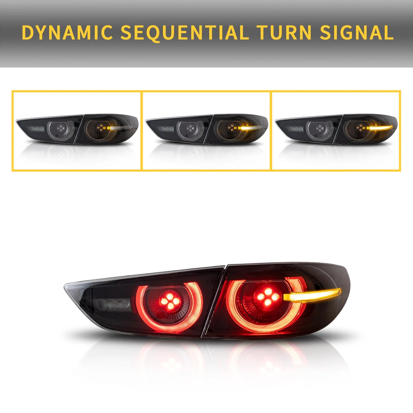 Fanali posteriori per Mazda 3 Axela berlina dal 2019 in poi con illuminazione dinamica di benvenuto (non adatto per Hatchback e Mazda 3 TCR)