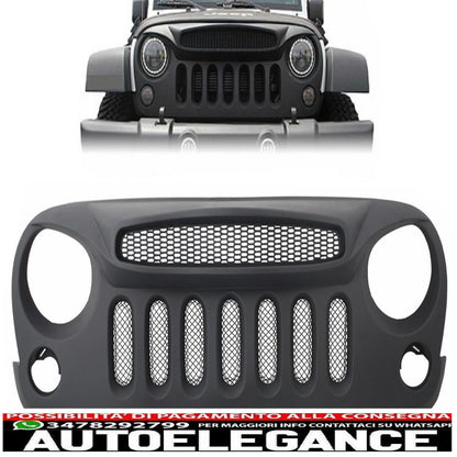 griglia anteriore centrale con fari a LED Cree da 7 pollici adatti per Jeep Wrangler JK (2007-2017) maschera Spettro con design Angry Bird