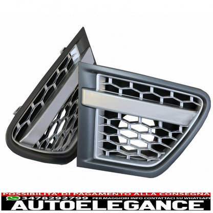 central grille and side air intakes group suitable for range rover sport facelift (2009-2013) l320 autobiography look full silver edition 