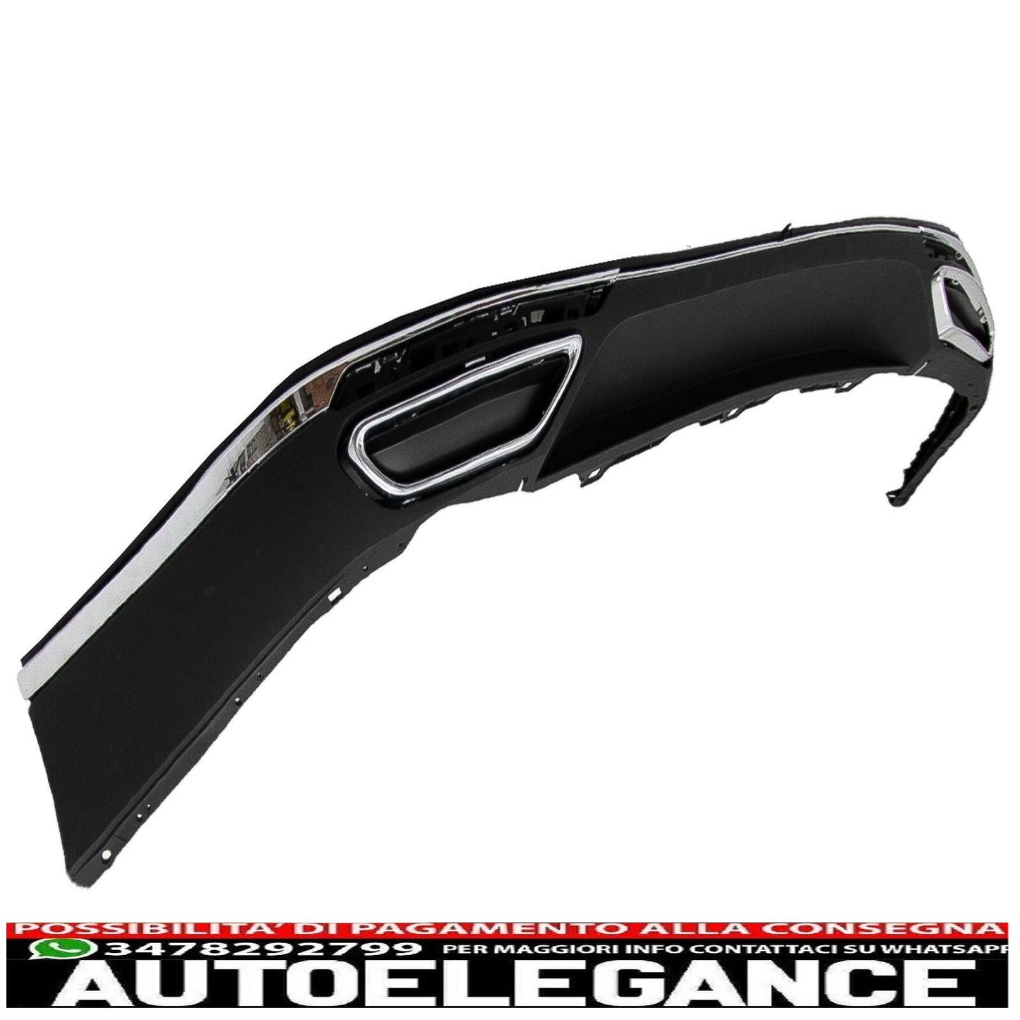 Diffusore posteriore per VW Passat B8 3G 15-19 R Line Look doppio scarico cromato-mostra il titolo originaleTesto originaleRear Diffuser for VW Passat B8 3G 15-19 R Line Look Twin Exhaust Chrome