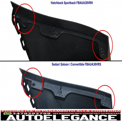 front bumper suitable for audi a3 8v (2012-2015) hatchback sportback rs3 design black gloss 