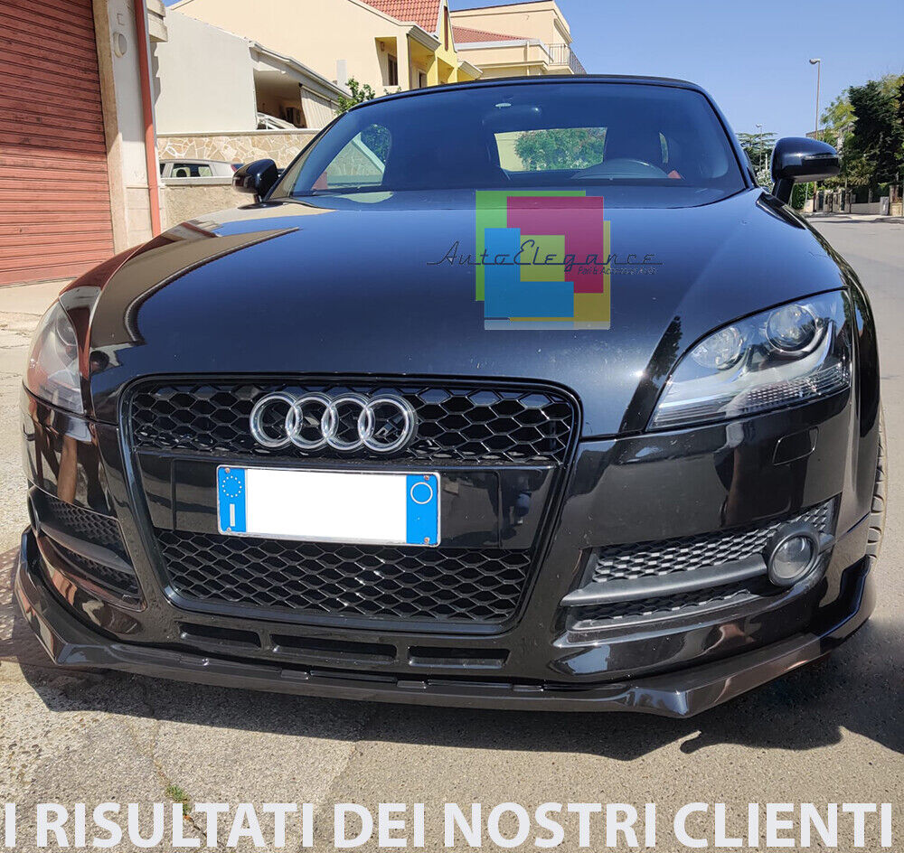 AUDI TT 8J 06-14 SPLITTER SOTTO PARAURTI ANTERIORE ABS SPORTIVO NERO LUCIDO LAMA AUTOELEGANCERICAMBI