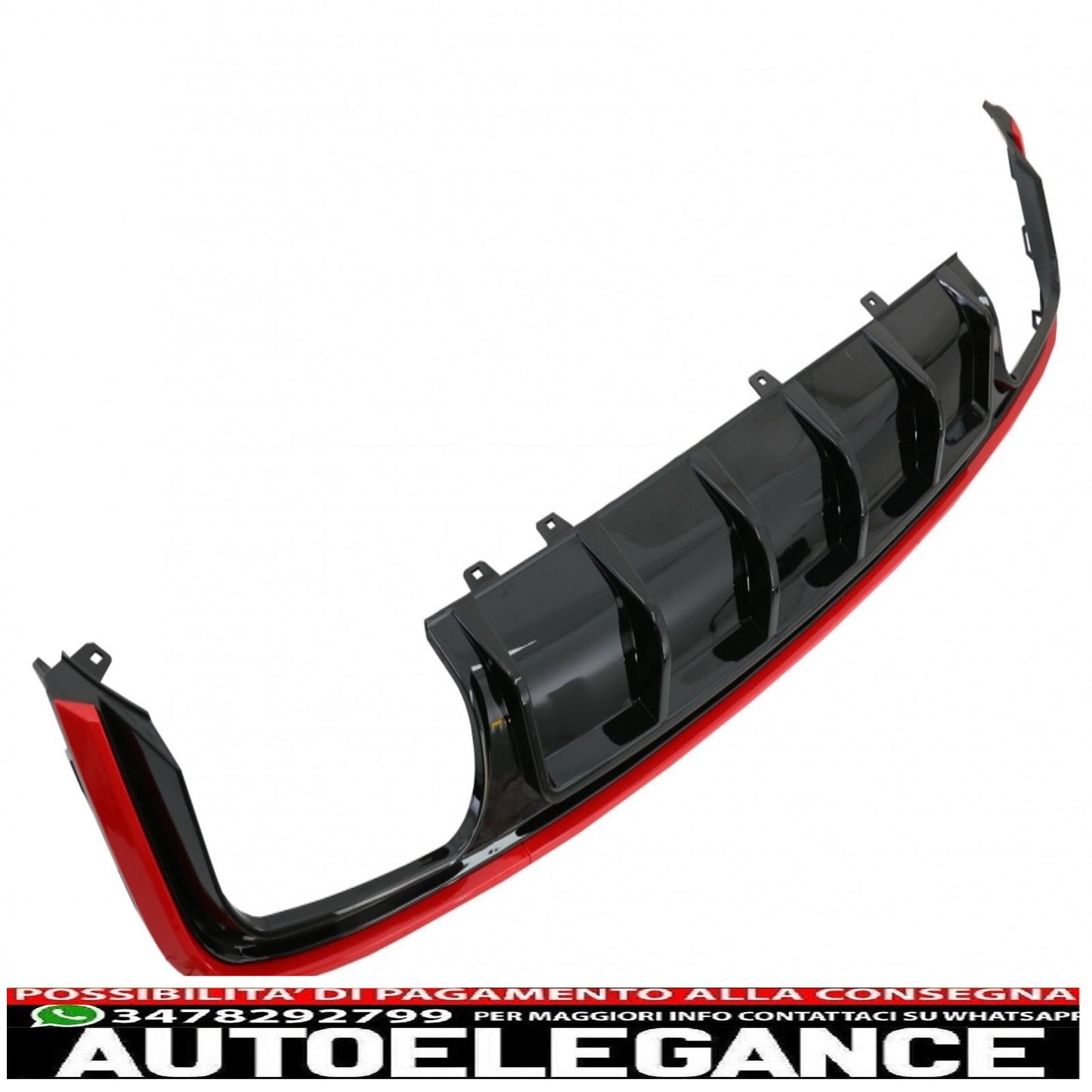 Rear bumper valance diffuser with exhaust tips suitable for audi a6 c8 4k avant sedan (2018-up) red s6 design