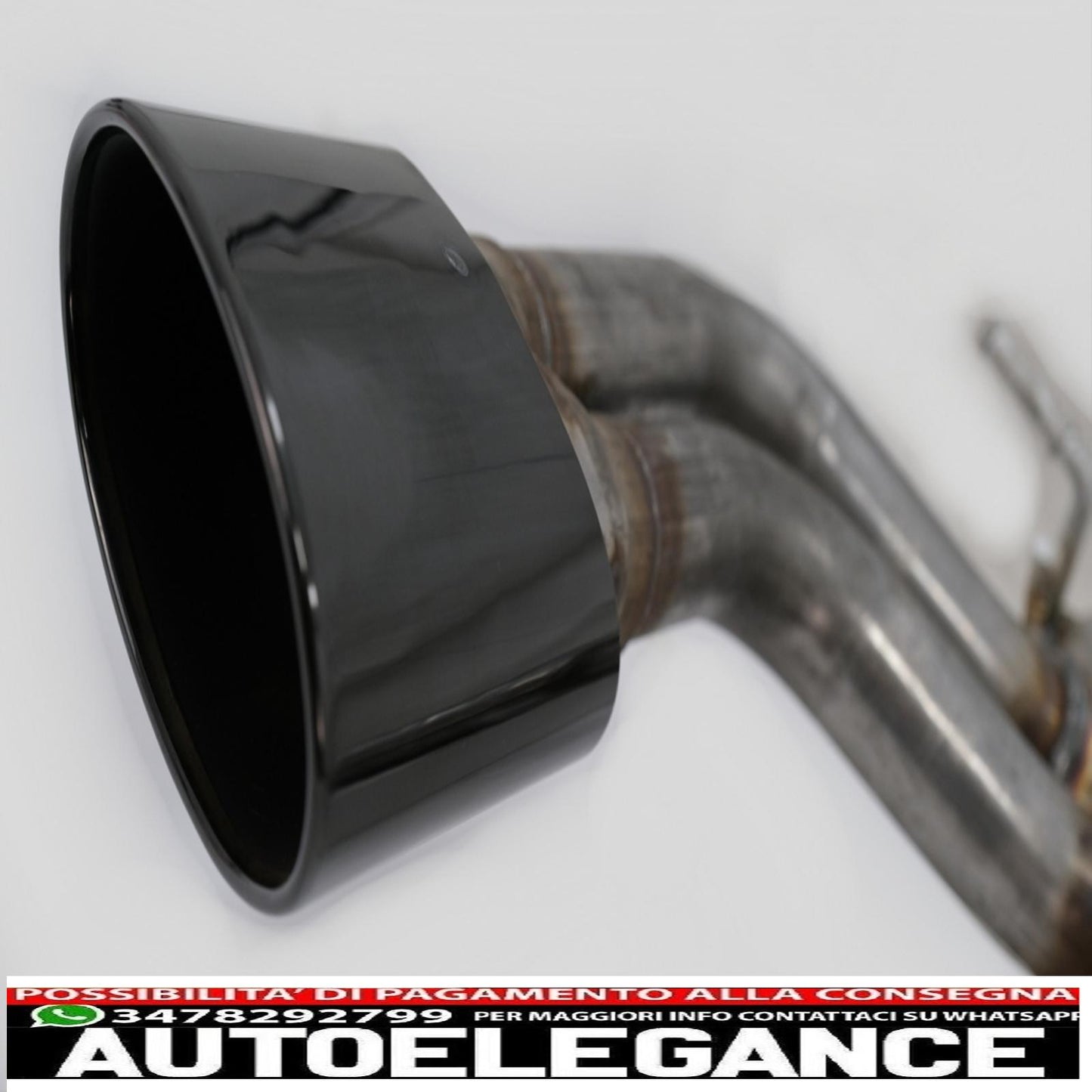 complete exhaust system suitable for audi a3 8v sedan/cabrio (2012-2019) rs3 design piano black tips 