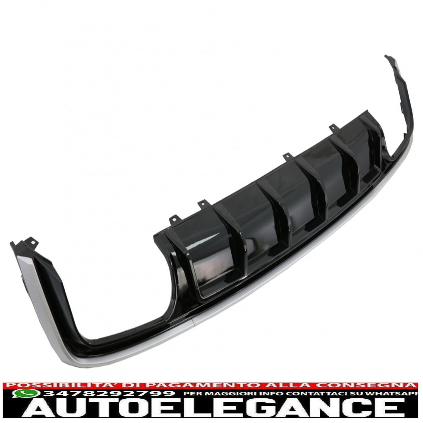 Diffusore a mantovana per paraurti posteriore con terminali di scarico adatto per audi a6 c8 4k avant berlina (2018-up) s6 design argento