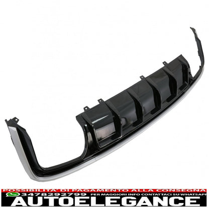 Diffusore a mantovana per paraurti posteriore con terminali di scarico adatto per audi a6 c8 4k avant berlina (2018-up) s6 design argento