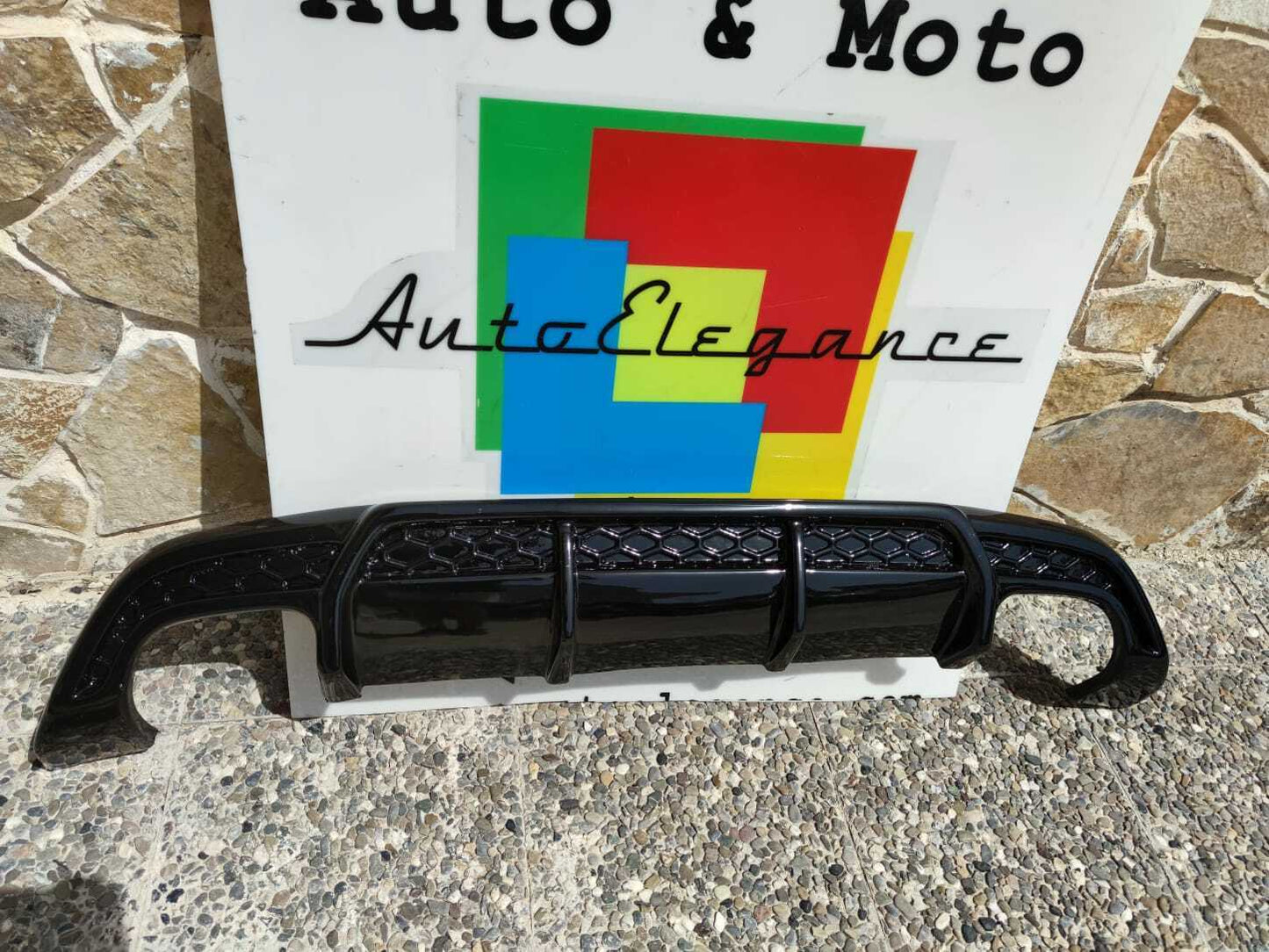 MERCEDES A-CLASS W176 REAR BUMPER DIFFUSER GLOSSY ABS AMG B - 04