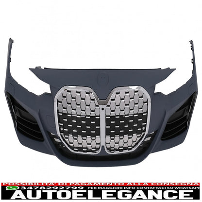 Front Bumper Suitable for BMW 4 Series F32 F33 F36 (2013-2017) Coupe Convertible Gran Coupe M4 Design Chrome Grille