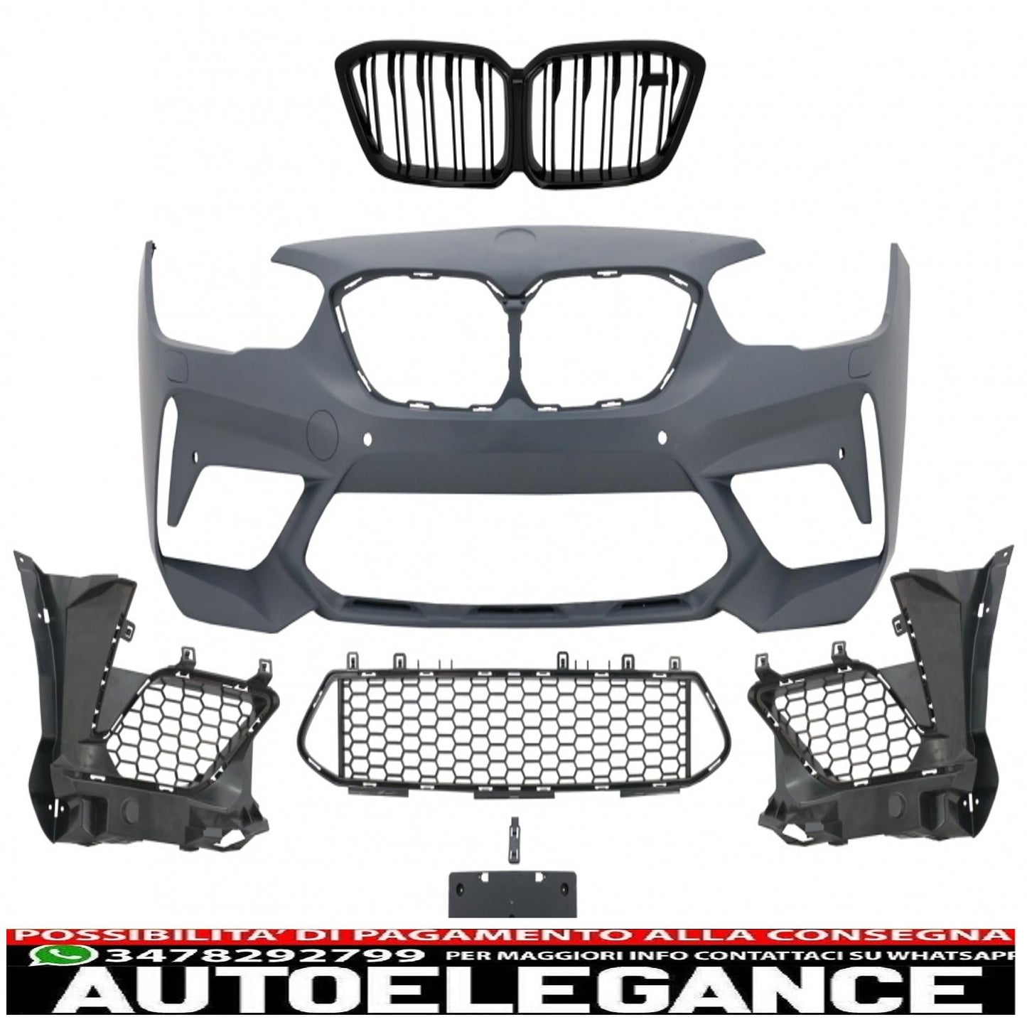 paraurti anteriore adatto per bmw serie 1 f20 f21 lci (2015-06.2019) design m2