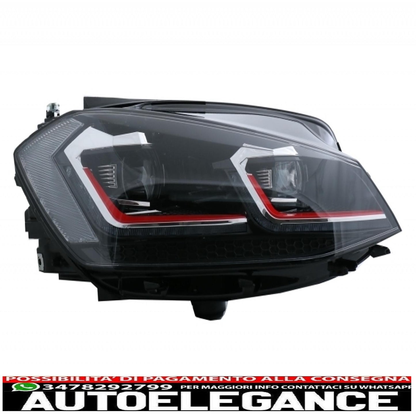 central grille without badge suitable for vw golf 7.5 vii facelift (2017-up) with led headlights dynamic sequential cornering lights gti design 
