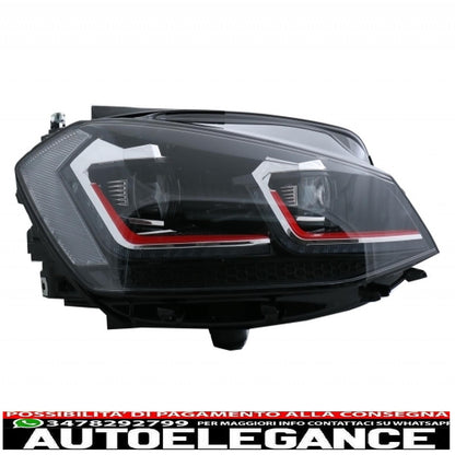 central grille without badge suitable for vw golf 7.5 vii facelift (2017-up) with led headlights dynamic sequential cornering lights gti design 