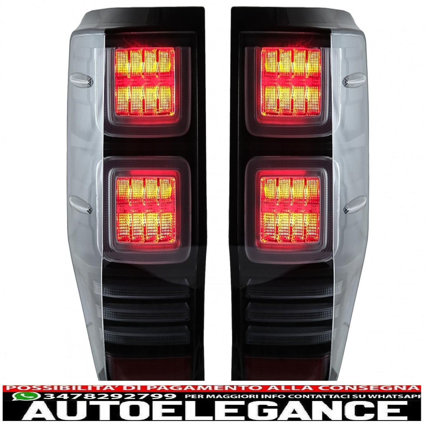 LED rear lights suitable for Ford Ranger (2012-2018) with dynamic sequential smoked indicators