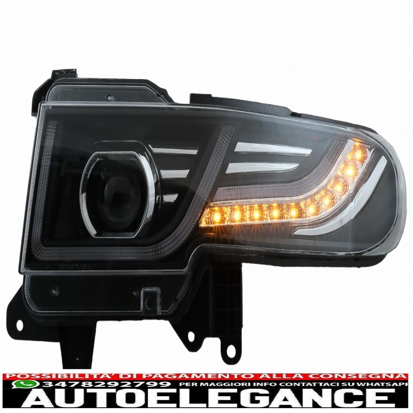 griglia anteriore con fari a led look bi-xeno adatta per toyota fj cruiser xj10 (2007-2015) con indicatori di direzione dinamici