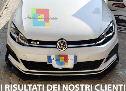 VW GOLF 7.5 SPLITTER LIP SPOILER UNDER FRONT BUMPER ABS GLOSSY BLACK