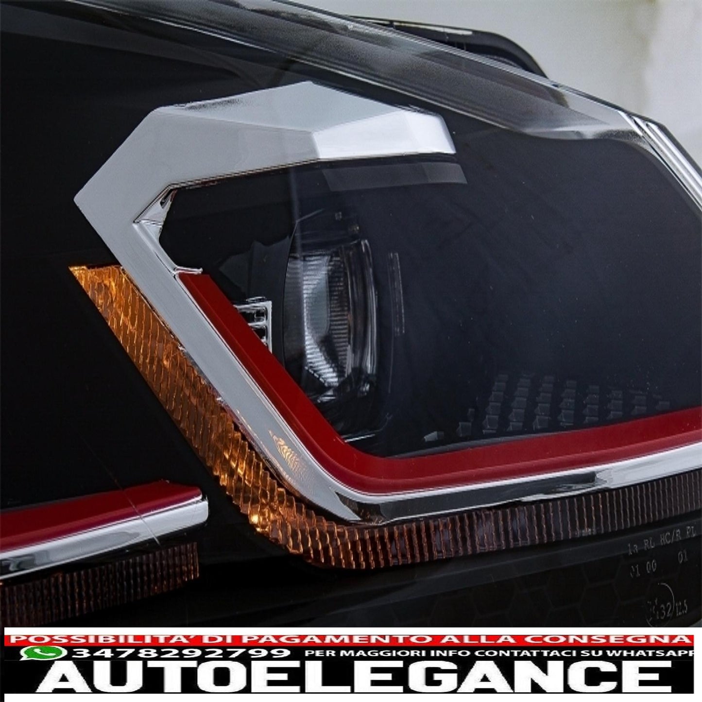fari e fanali posteriori a led adatti per vw golf 6 vi (2008-2013) con restyling g7.5 gti look rossi fluenti indicatori di direzione sequenziali dinamici guida a sinistra