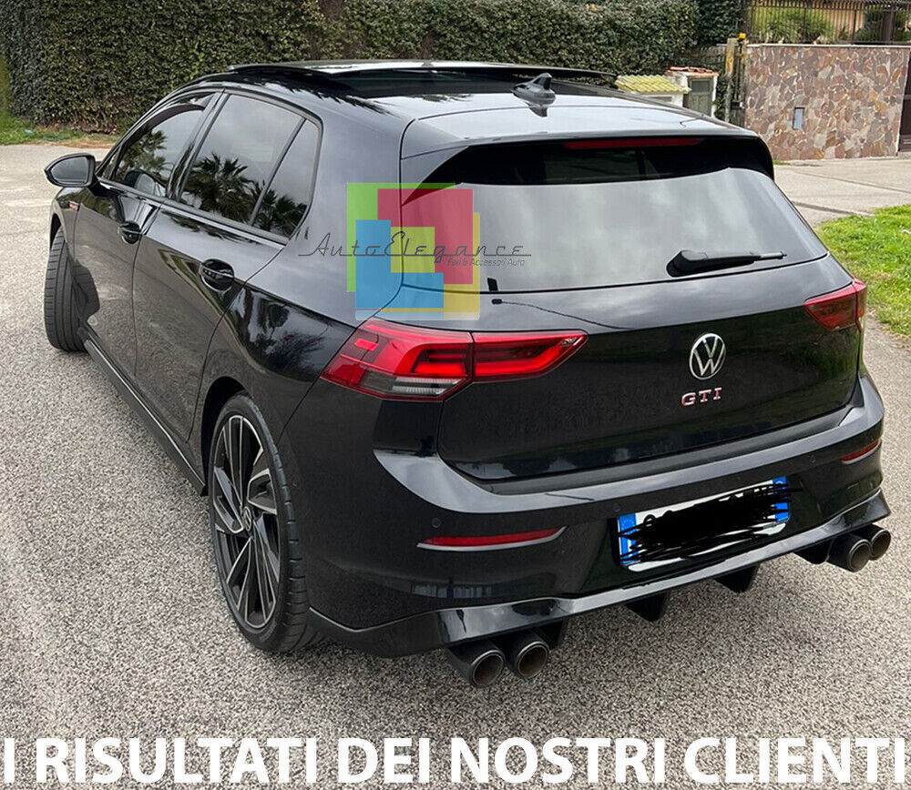 DIFFUSORE POSTERIORE PER VW GOLF 8 2019+ SOTTO PARAURTI DOPPIO SCARICO RLINE