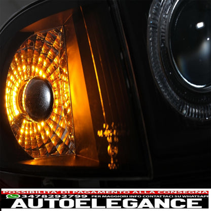 headlights suitable for audi a4 b5 (11.1994-12.1998) angel eye 2 black halo rims