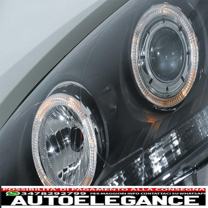 angel eye headlights dual halo rims suitable for vw golf 5 v (2003-2007) left or right hand drive black 