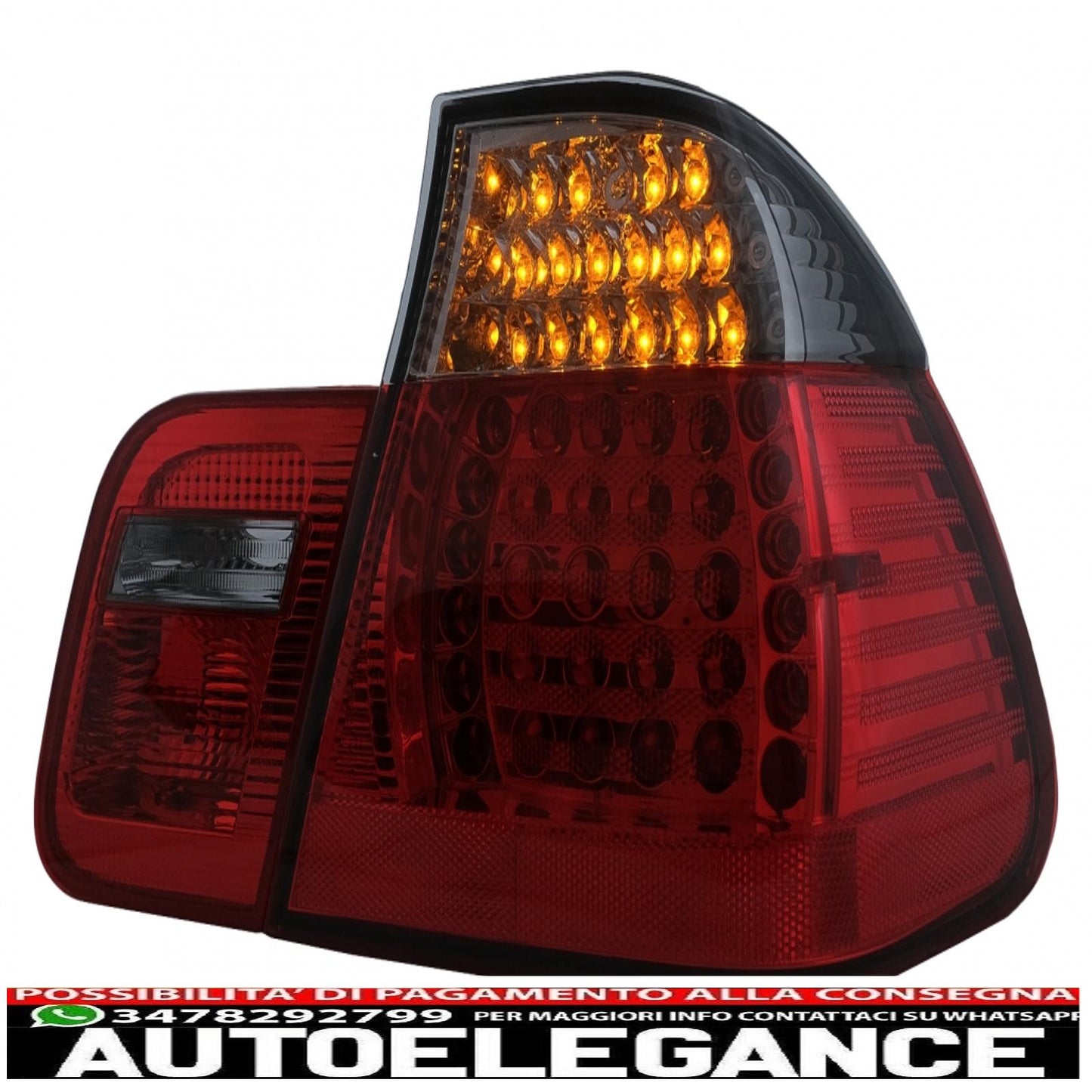 led rear lights suitable for bmw 3 series e46 limousine 4d (09.2001-03.2005) smoke red
