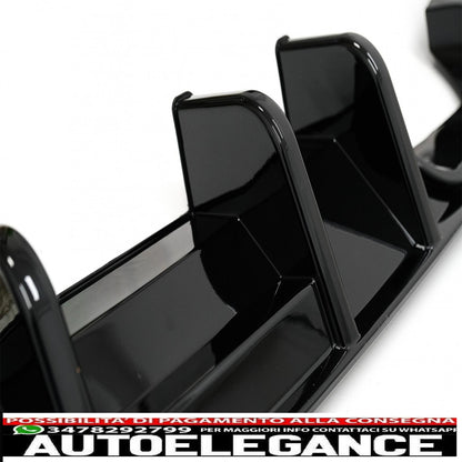 Diffusore aria paraurti posteriore adatto per vw golf 7.5 (2017-2019) r look nero pianoforte