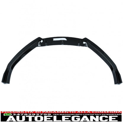 Front bumper additional spoiler suitable for audi a4 b9 8w sedan avant (2016-2018) piano black 