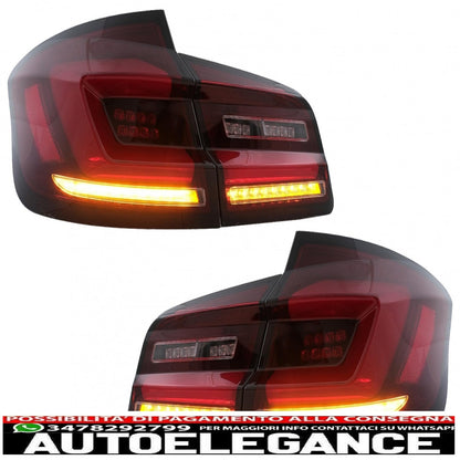 fanali posteriori full led adatti per bmw serie 5 f10 (2011-2017) indicatori di direzione sequenziali dinamici fumé rosso