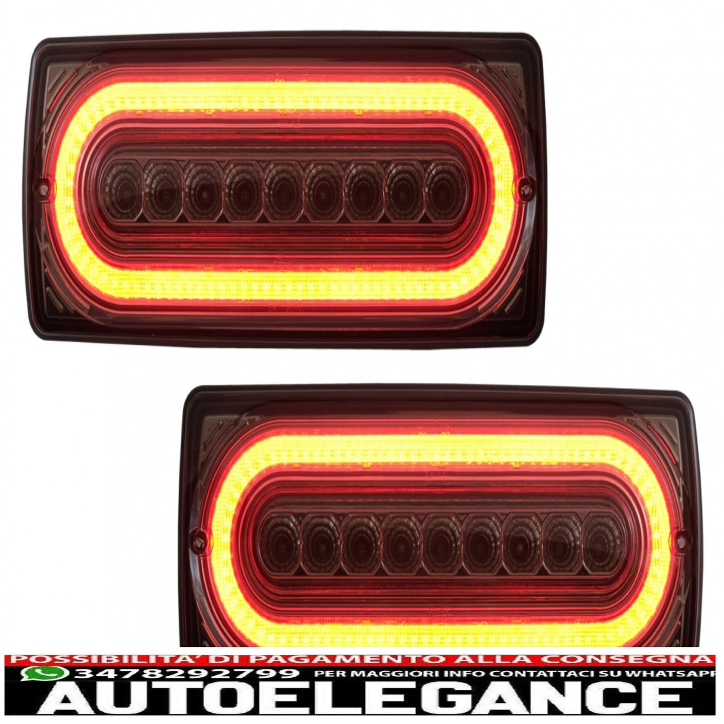 fanali posteriori full led adatti per mercedes classe g w463 (1989-2017) con indicatori di direzione sequenziali dinamici fumo