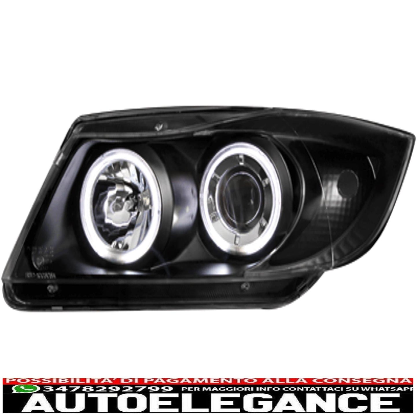 headlights suitable for bmw 3 series e90 (2005-2008) angel eye 2 black halo rims