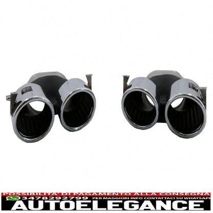 rear diffuser with front side air intakes and side fins suitable for mercedes a-class v177 sedan (2018-up) chrome exhaust