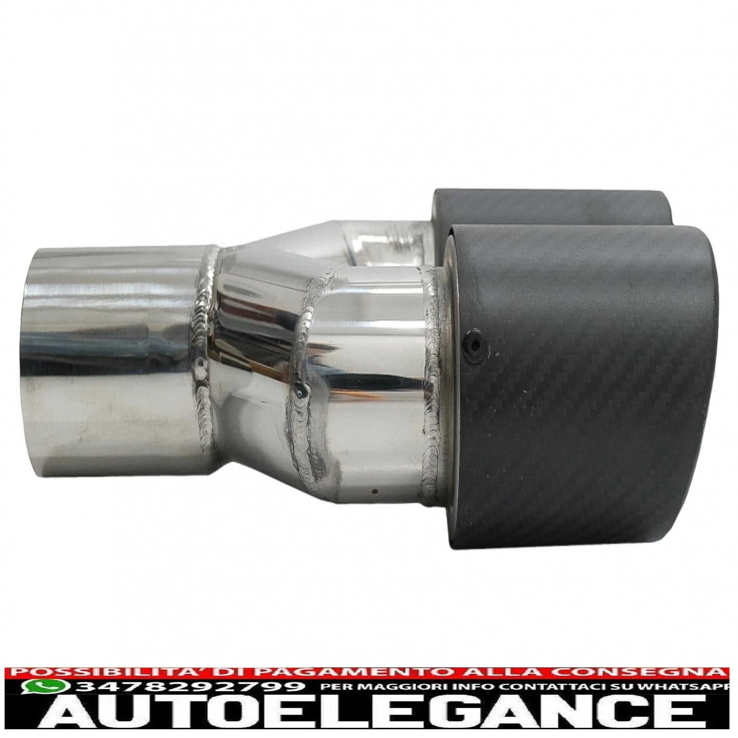 Universal exhaust tip matt carbon fiber tip 5.8cm inlet left side
