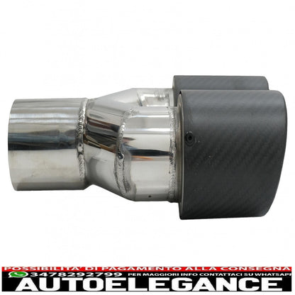 Universal exhaust tip matt carbon fiber tip 5.8cm inlet left side