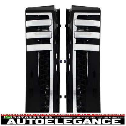 griglia centrale nero-argento prese d'aria laterali nere adatta per land rover vogue iii l322 (2002-2005) autobiografia edizione sovralimentata