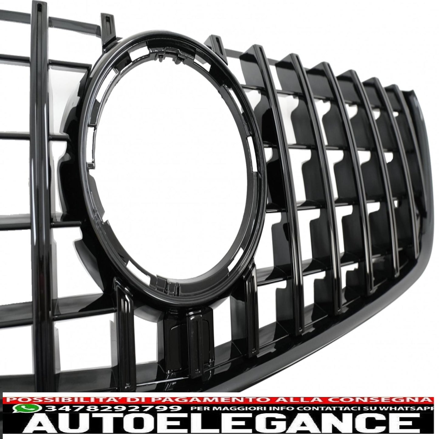 central grille suitable for mercedes v class w447 (2014-03.2019) gt r design panamericana all black
