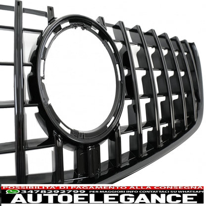 central grille suitable for mercedes v class w447 (2014-03.2019) gt r design panamericana all black