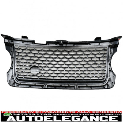 center grille suitable for land rover vogue l322 iii (2010-2012) black silver autobiography supercharged edition