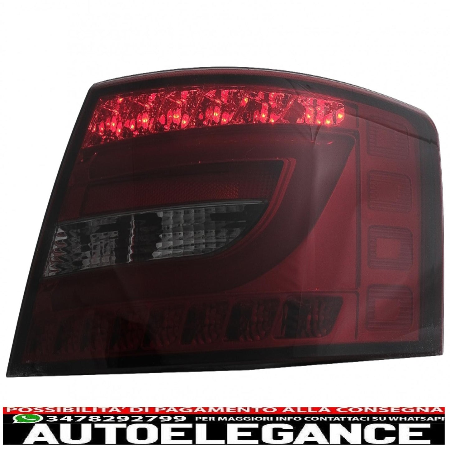 led rear lights suitable for audi a6 c6 4f limousine (04.2004-2008) smoke red 7pin