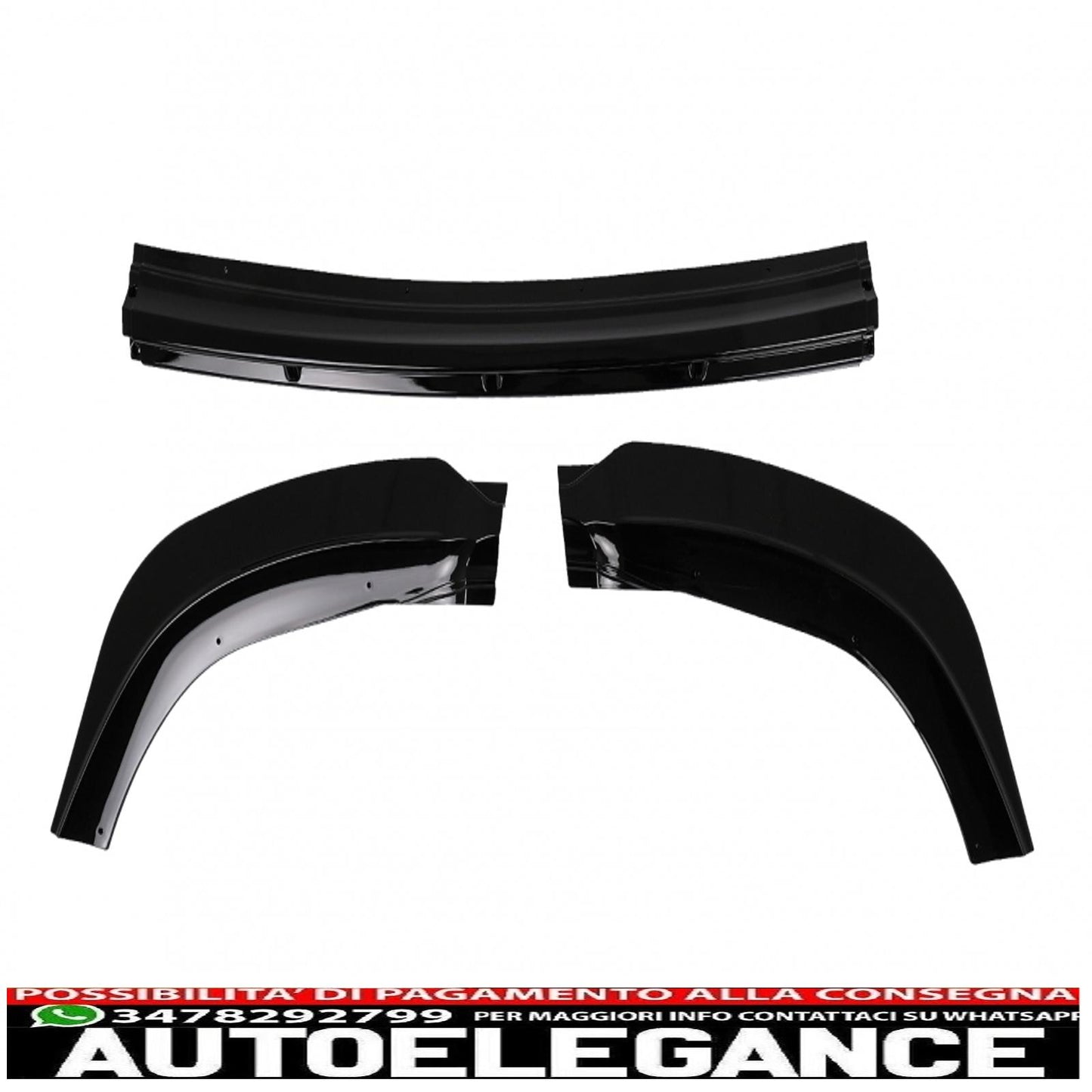 Additional front bumper spoiler suitable for vw id3 (2019-2022) piano black 