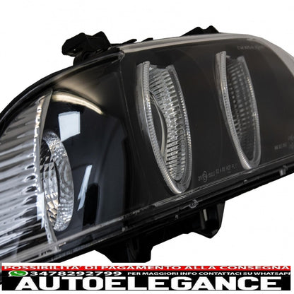 angel eye headlights suitable for bmw 5 series e39 (1996-2003) restyling design black chrome edition 