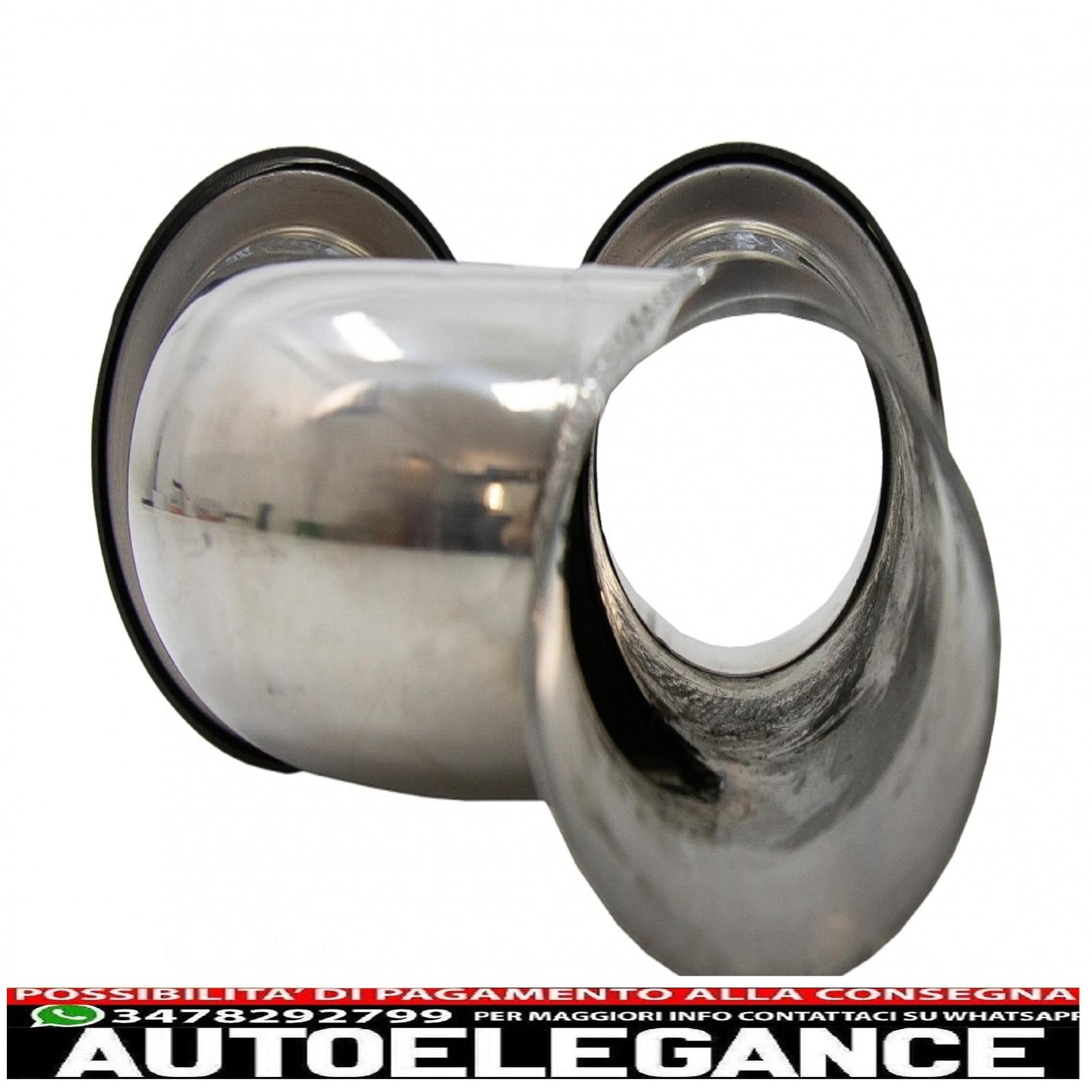 Terminali di scarico in fibra di carbonio effetto lucido, ingresso 6,3 cm