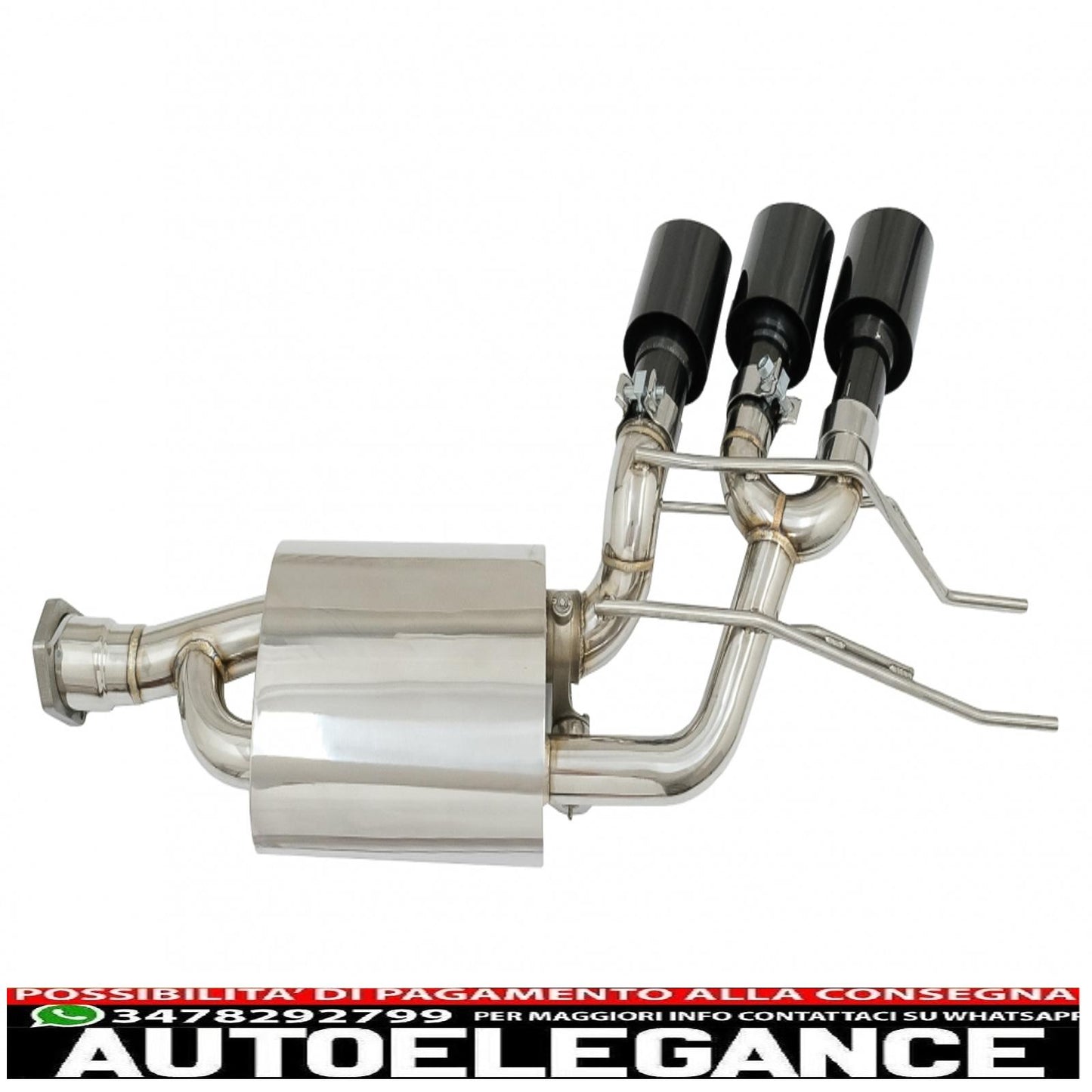 complete exhaust system suitable for mercedes g-class w463 (2009-2018) g500 g55 g63 g65 black triple exhaust pipes with electronic valve
