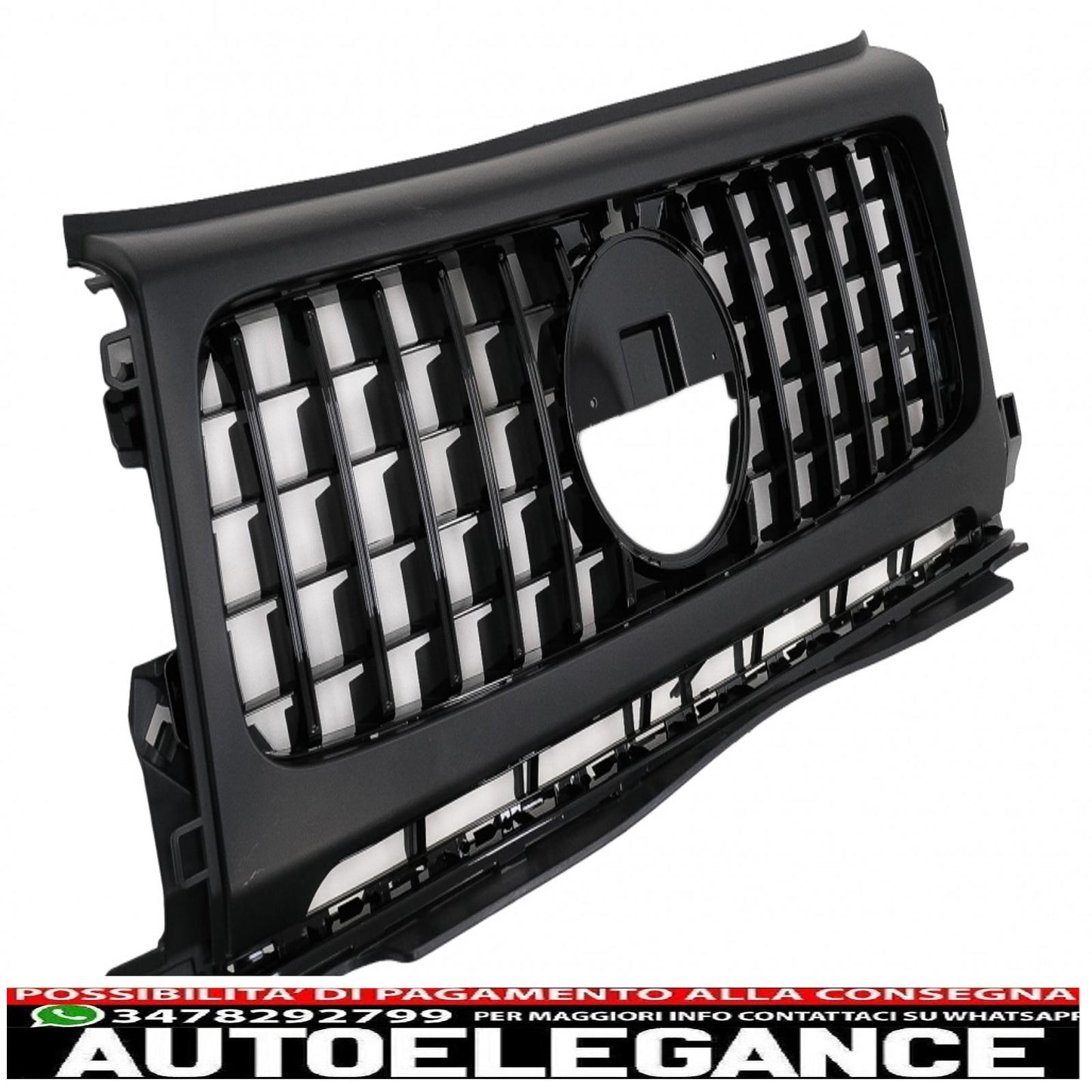 griglia anteriore con coperture fari adatta per mercedes classe g w464 w463a & g63 amg (06.2018-up) gt-r design panamericana nero pianoforte